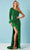 Rachel Allan 70359 - Feather Trimmed Prom Dress Prom Dresses 00 / Emerald