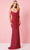 Rachel Allan 70365 - Symmetrical Beaded Evening Gown Special Occasion Dress 00 / Red Fuchsia