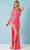 Rachel Allan 70368 - Fringed Sleeve Sequin Prom Dress Special Occasion Dress 00 / Hot Pink