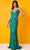 Rachel Allan 70382 - Beaded Fringe V-Neck Prom Dress Special Occasion Dress 00 / Jade