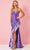Rachel Allan 70397 - Sweetheart Feathered Slit Prom Gown Special Occasion Dress 00 / Lilac
