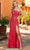 Rachel Allan 70398 - Floral Asymmetrical Prom Gown Special Occasion Dress 00 / Fuchsia/Tangerine