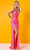 Rachel Allan 70401 - Beaded Fringe Prom Gown Special Occasion Dress 00 / Hot Pink