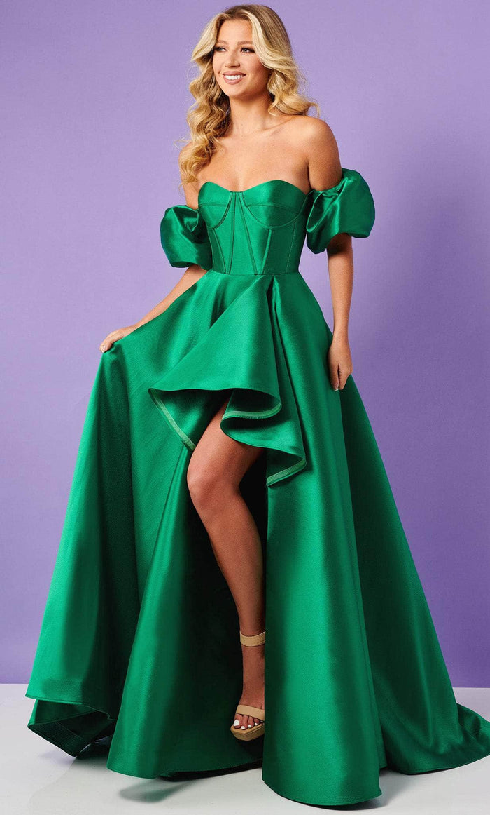 Rachel Allan 70416 - Sweetheart Corset Bodice Prom Gown Special Occasion Dress 00 / Emerald