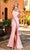 Rachel Allan 70436 - Satin Asymmetric Bare Back Gown Special Occasion Dress 00 / Light Pink