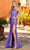 Rachel Allan 70436 - Satin Asymmetric Bare Back Gown Special Occasion Dress 00 / Purple