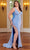 Rachel Allan 70438W - Sequined Sleeveless Long Dress Special Occasion Dress 14W / Light Blue