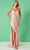 Rachel Allan 70450 - Floral Appliqued Bodycon Gown Special Occasion Dress 00 / Pink