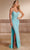 Rachel Allan 70450 - Floral Appliqued Bodycon Gown Special Occasion Dress 00 / Powder Blue