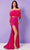 Rachel Allan 70467 - Two Piece Feathered Top Slit Gown Special Occasion Dress