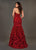 Rachel Allan Couture - 8386 Floral Ornate Strapless Sweetheart Mermaid Gown - 1 pc Deep Red In Size 04 Available CCSALE 4 / Deep Red
