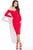 Rachel Allan Long Sleeve Off Shoulder Jersey Dress L1121 CCSALE 8 / Red