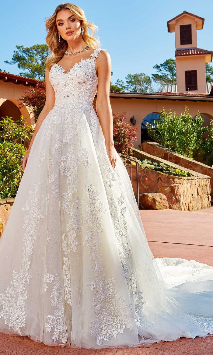 Rachel Allan M824 - Lace Applique A-Line Bridal Gown Special Occasion Dress 0 / Ivory