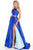 Rachel Allan Prom - 7009 Two Piece Beaded Halter Ballgown Prom Dresses 0 / Royal Light Blue