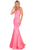 Rachel Allan Prom - 7042 Beaded V-Neck Jersey Trumpet Dress Prom Dresses 0 / Flamingo
