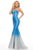 Rachel Allan Prom - 7092 Plunging Ombre Shimmer Mermaid Gown Prom Dresses 0 / Royal Ombre
