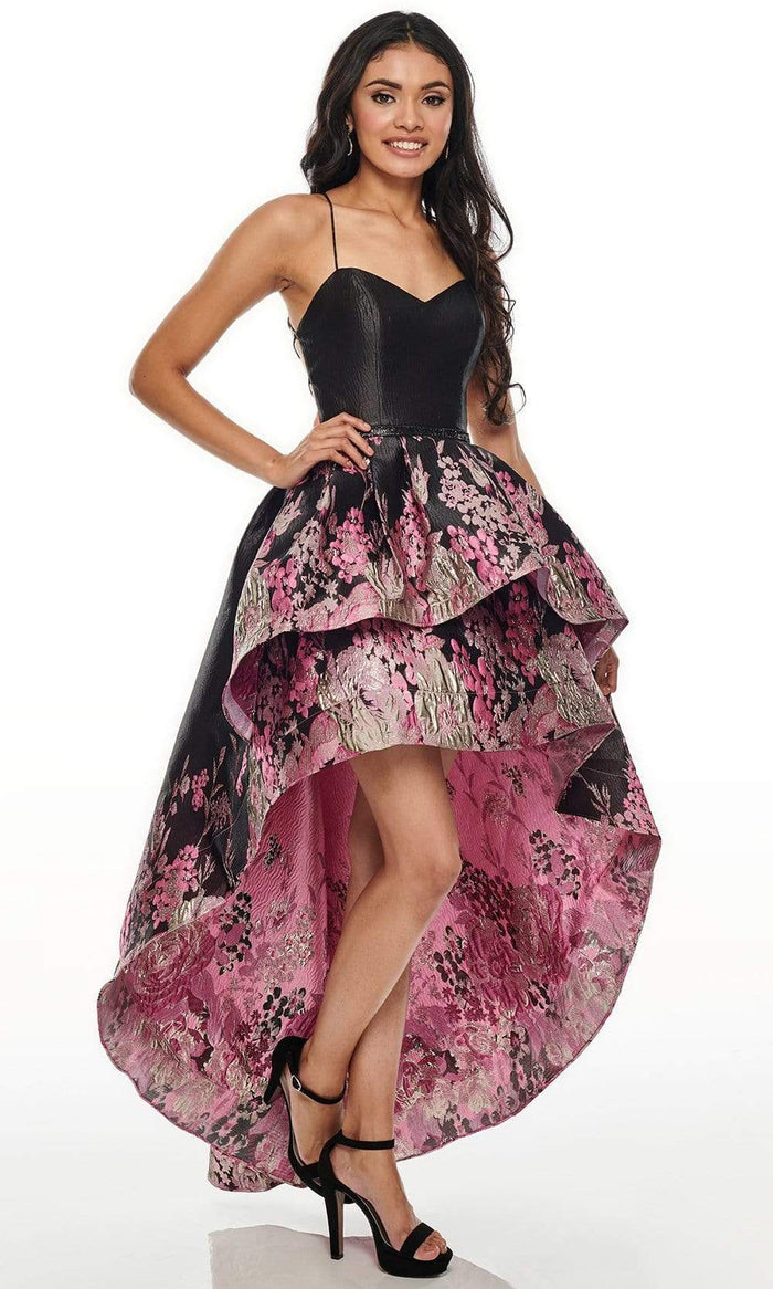 Rachel Allan Prom - 7168 Sweetheart Lace-Up High-Low A-Line Dress Prom Dresses 0 / Black