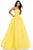 Rachel Allan - Straight-Across Jacquard Prom Ballgown 7013 - 1 pc Yellow In Size 8 Available CCSALE 8 / Yellow