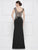 Rina Di Montella - Cap Sleeve Gilded Evening Dress RD2652 - 1 pc Navy & Gold In Size 12 Available CCSALE
