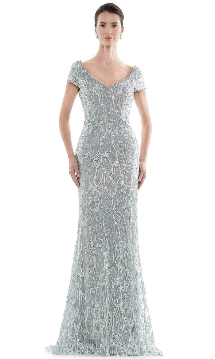 Rina Di Montella - Fully Embroidered Formal Gown RD2716  - 1 pc Sea Glass In Size 8 Available CCSALE 8 / Sea glass