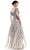 Rina Di Montella - Illusion Neckline Embroidery Ornate Gown RD2669 - 1 pc Grey Nude In Size 10 Available CCSALE 10 / Grey Nude