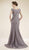 Rina Di Montella - Lace Applique Scalloped Bateau Trumpet Dress RD1919 - 1 pc Pewter In Size 10 Available CCSALE 10 / Pewter