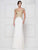 Rina Di Montella - RD2652 Embroidered Vneck Stretch Crepe Sheath Dress Mother of the Bride Dresses 4 / Navy & Gold