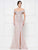 Rina Di Montella - RD2655 Lace Off-Shoulder Trumpet Dress With Slit Evening Dresses