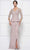 Rina Di Montella - RD2685 Embroidered Scalloped V-neck Sheath Dress Mother of the Bride Dresses 4 / Taupe