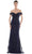 Rina Di Montella - RD2713 Embroidered Off Shoulder Trumpet Gown Mother of the Bride Dresses 4 / Navy