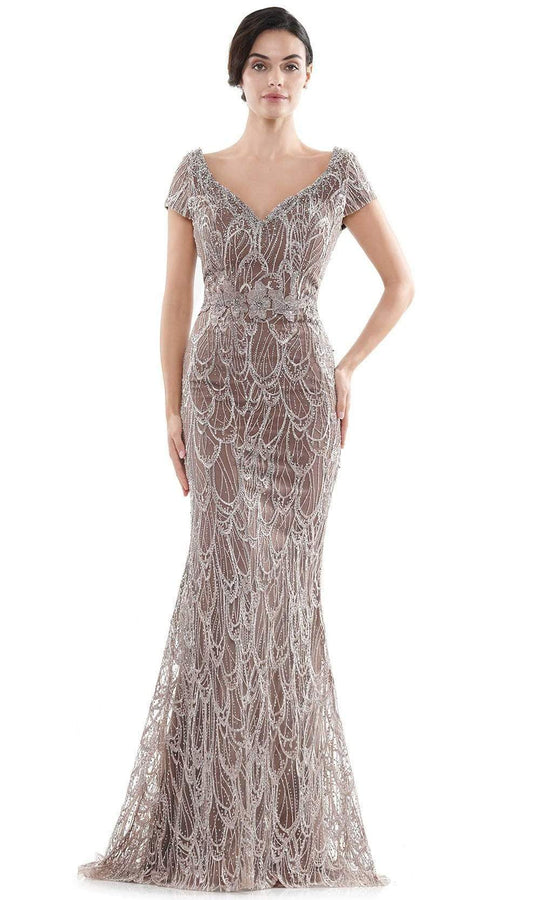 Rina Di Montella - RD2716 Portrait V-Neck Fully Embroidered Gown