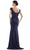 Rina Di Montella - RD2718 V-Neck Embroidered Faille Column Dress Mother of the Bride Dresses