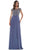 Rina Di Montella - RD2719 Sheer Neck Embroidered Bodice Chiffon Gown Mother of the Bride Dresses 4 / Slate Blue