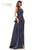 Rina Di Montella RD2750 - One Shoulder Cascade Evening Dress Evening Dresses 4 / Navy