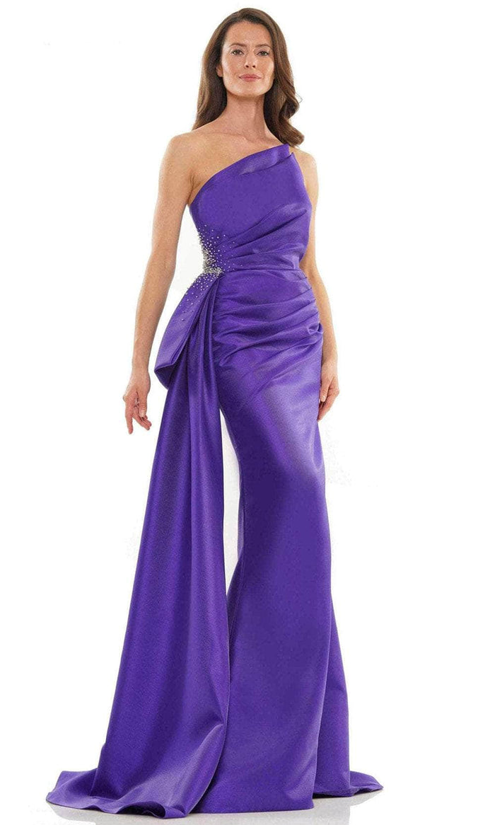 Rina Di Montella RD2750 - One Shoulder Cascade Evening Dress Special Occasion Dress 4 / Amethyst