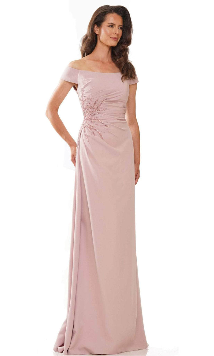 Rina di Montella RD2806 - Off Shoulder Pleated Formal Wear Formal Gowns 4 / Blush