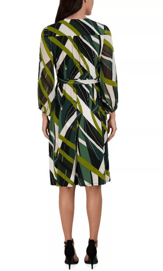 Sandra Darren 75766 - Multi Print Long Sleeve Short Dress