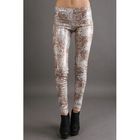 Savee Couture Sequined Leggings CCSALE L / Beige