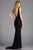 Scala - 48883 Sequined Plunging V-neck Sheath Dress With Train Evening Dresses