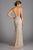 Scala - 48883 Sequined Plunging V-neck Sheath Dress With Train Special Occasion Dress