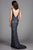 Scala - 48883 Sequined Plunging V-neck Sheath Dress With Train Special Occasion Dress