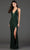 Scala - 48949 Sequined Halter V-neck Sheath Dress Special Occasion Dress 00 / Forest Green