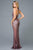 Scala - 48983 Sequined Deep V-neck Fitted Dress Special Occasion Dress