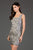 SCALA - 60046 Sequined Scalloped Square Cocktail Dress Special Occasion Dress 00 / Lead/Silver
