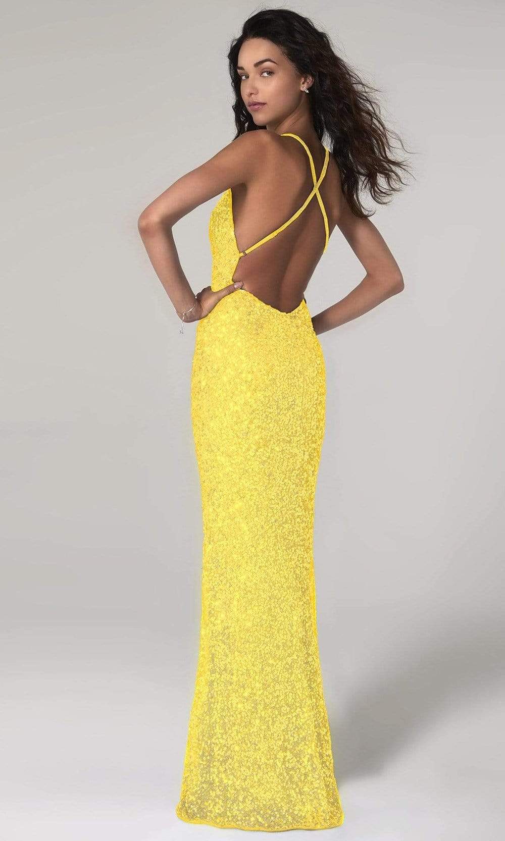 SCALA - 60141 Neon Sequined Column Dress – Couture Candy