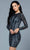SCALA - 60185 Fully Embellished Long Sleeve Fitted Cocktail Dress Party Dresses 00 / Charcoal