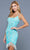 SCALA - 60239 Square Neck Beaded Short Dress Cocktail Dresses 00 / Turquoise/Ivory