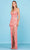 SCALA - 60261 Intricate Sequin Gown with Slit Prom Dresses 00 / Nude/Hot Pink