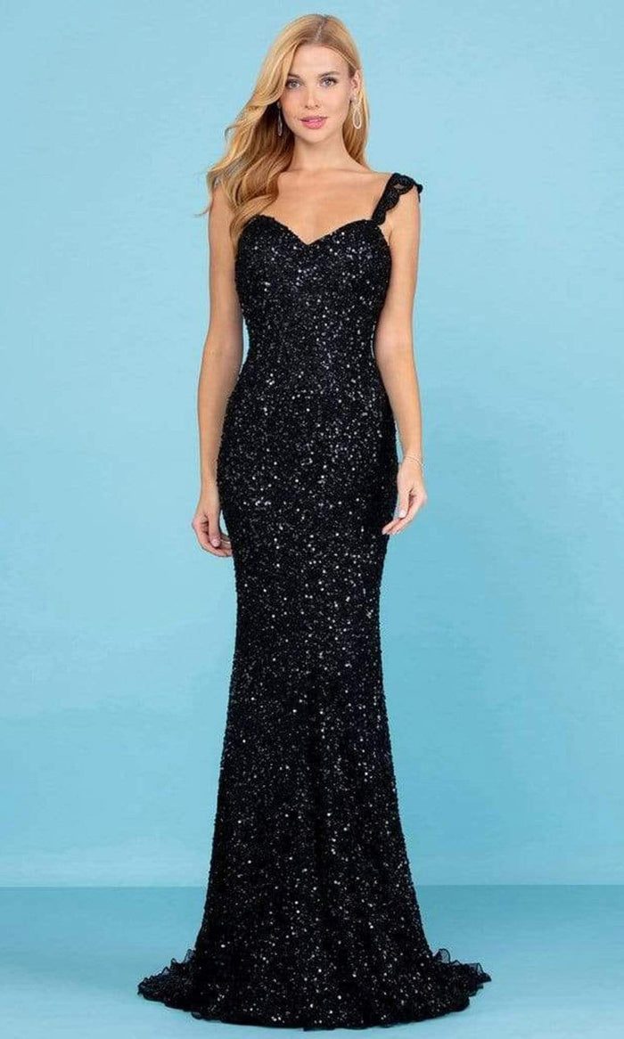 SCALA - 60267 Sweetheart Fitted Trumpet Gown Special Occasion Dress 00 / Black