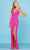 SCALA - 60287 Sleeveless Embellished Gown with Slit Prom Dresses 00 / Fuchsia